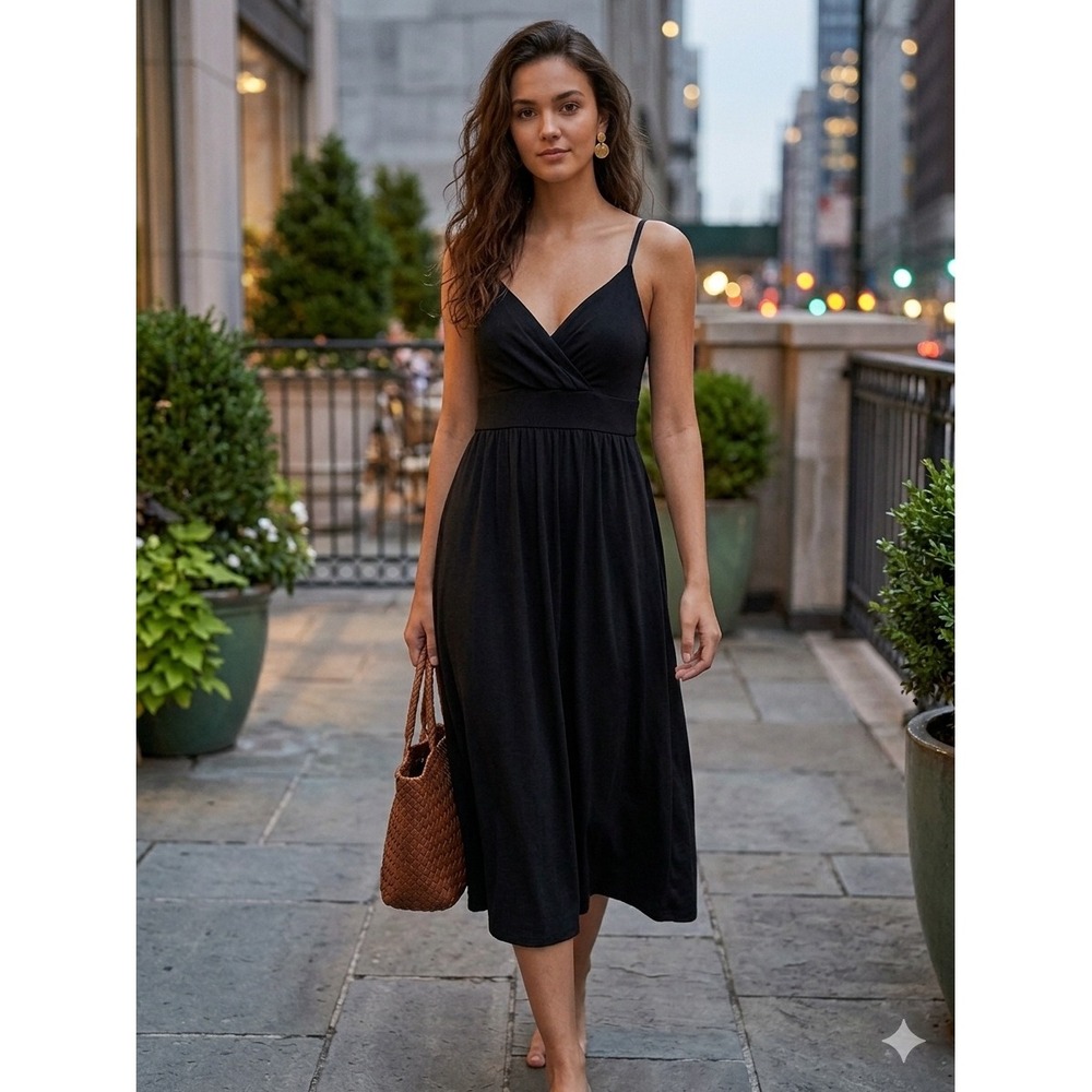 Philosophy by Republic Black Flip Flop Dress Small NWT Empire Waist‎ Tie Back
